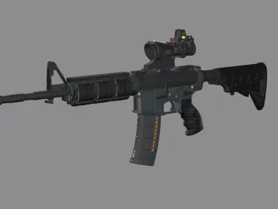 Tactical Modular Assault HK437 Low-Poly 3D Model Low-poly 3D model
