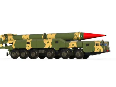 Shaheen 2 Pakistan missile launcher 3D model