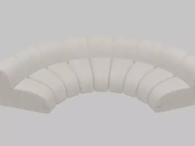 Modern Curved Modular Fabric Sofa Free low-poly 3D model