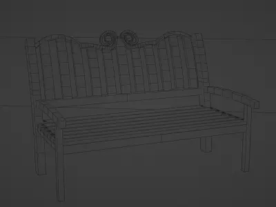 Set Wooden Furniture 9 3D model