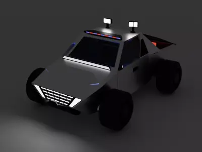 Police car - Pickup car - electric vehicle Free 3D model
