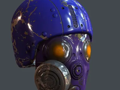 Gas mask helmet 3d model scifi Low-poly Low-poly 3D model Low-poly 3D model 94