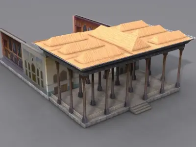 Chehel Sotoon Palace Low-poly 3D model