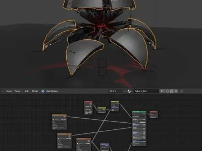 Sphere-Bot with hydraulics Free-Download Free low-poly 3D model