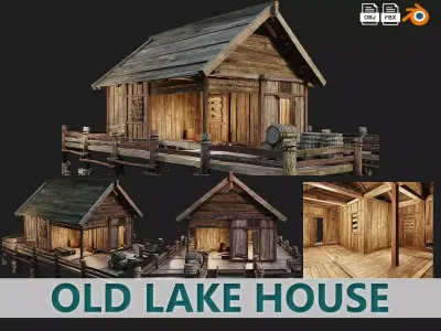 Old Lake House 22 PBR 4K GameReady Low-poly 3D model