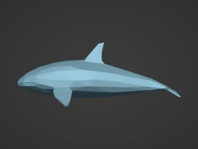 LowPoly killer whale  Low-poly 3D model
