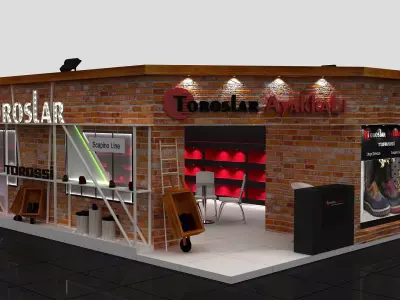 Exhibition fair shoes decorative stand 3D model