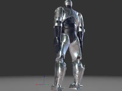 Robocop silver robot suit Low-poly 3D model