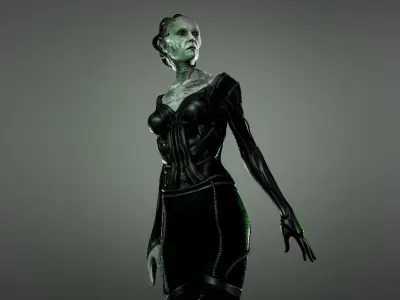 Borg Queen Low-poly 3D model