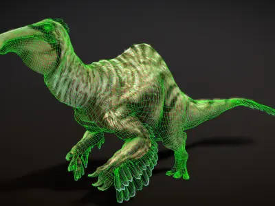 Deinocheirus Low-poly 3D model