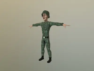 low poly soldier Low-poly 3D model purchase