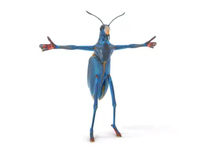 Cobalt Bug Humanoid model pack Low-poly 3D model