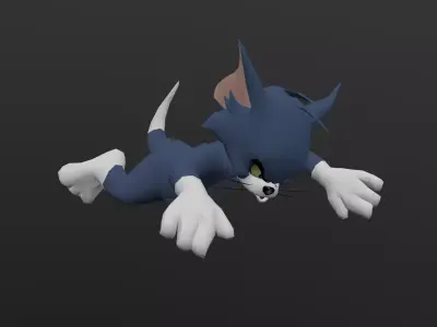 TOMC-022 Tom Cat Swimming Low-poly 3D model