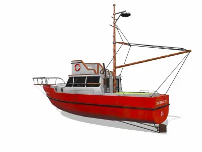 Fishing Boat Low-poly PBR Low-poly 3D model