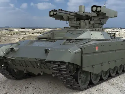 Tank Terminator BMPT 72 Green 3D model