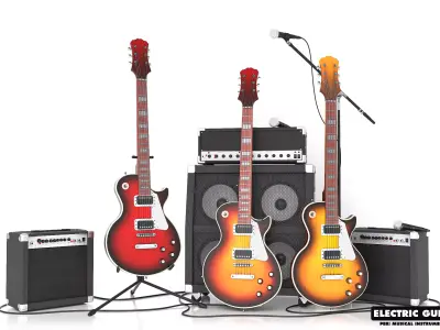 Electric Guitar Part 2 Low-poly 3D model