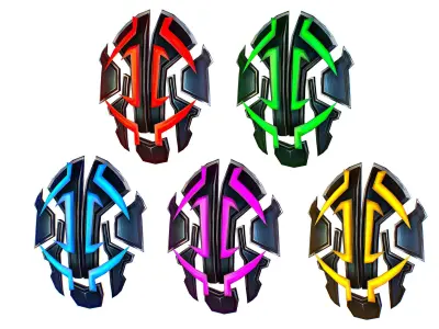 a Set of Shield Weapons Low-poly 3D model