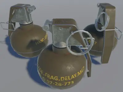 M67 Grenade Lowpoly Low-poly 3D model