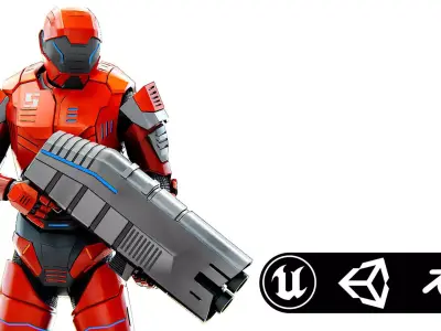TROOPER X-4 Rigged for Unreal Engine - Unity - MIXAMO  3D model