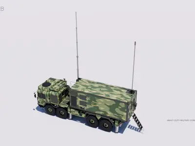 Heavy-Duty Military Communications Truck 3D model