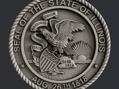 3d STL models for CNC router Seal Illinois 3D model