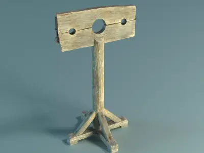 Pillory PBR Low-poly 3D model