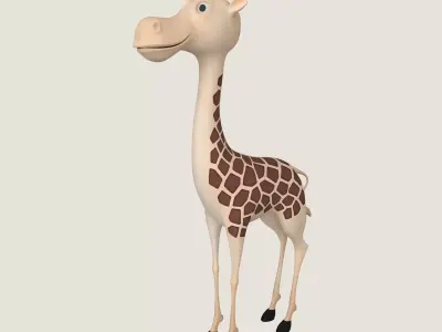 Cartoon Giraffe Low-poly 3D model