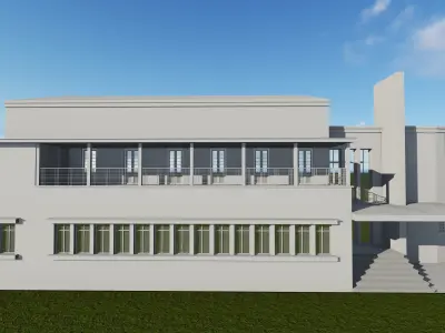 Havana Architecture and Engineer Union Center UNAICC Building Low-poly 3D model