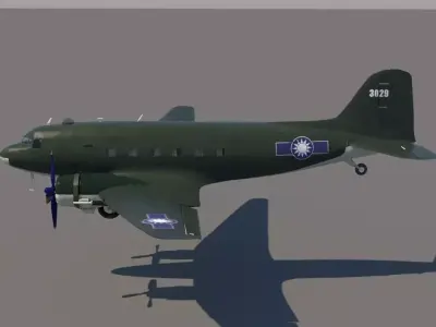 Douglas C-47 - 1948 Republic of China 3D model