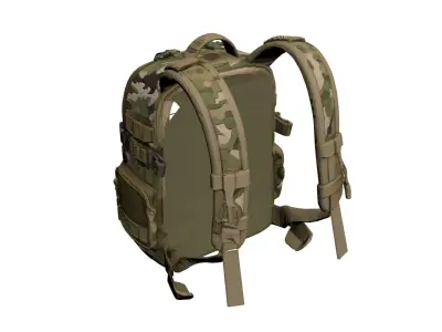 Military Tactical Backpack Combat Gear Bag 3D model