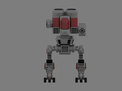 Steel fighting robot Free low-poly 3D model