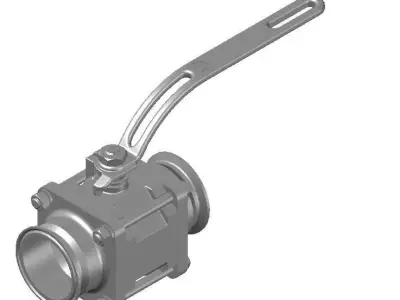 Sanitary Ball Valve TC 2-1-2 in 3D model