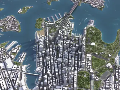 Sydney Low-poly 3D model