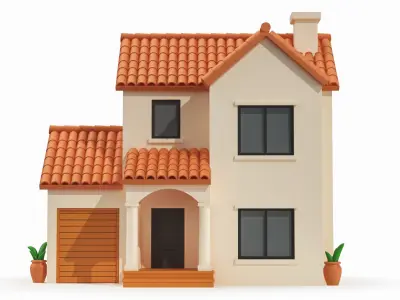 Cartoonish House Low Poly 3D Model 03 3D model