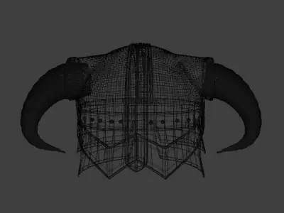Medieval Horned Viking Helmet 3D Model Low-poly 3D model