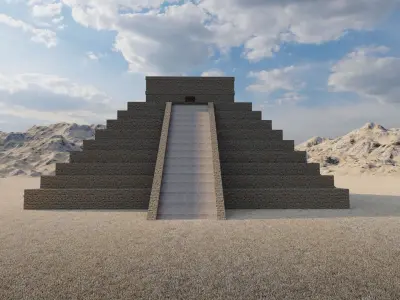 Zigurat ancient pyramid-Ziggurat Temple 3D model
