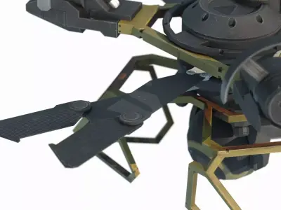 Future sci-fi patrol drones 3D model