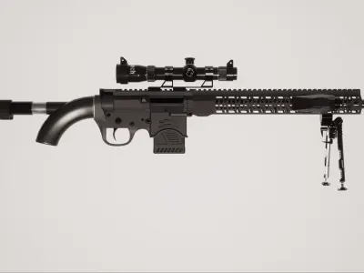 Sniper Rifle 1 Low-poly 3D model