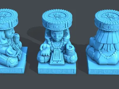 Statue Aztec Huehueteotl God of fire HP 3D print model
