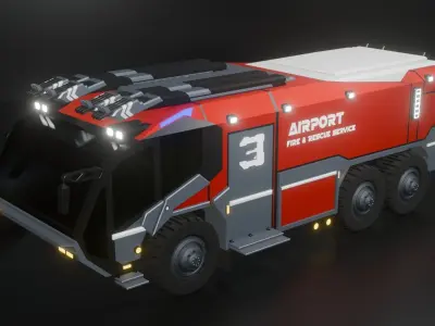 Airport truck red 3D model