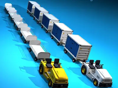Airport baggage trailer 3D model