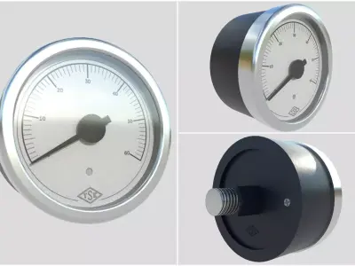 Pressure Gauge M2 Low-poly 3D model