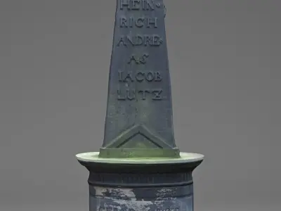 3D Scanned Tombstone - 03 Low-poly 3D model