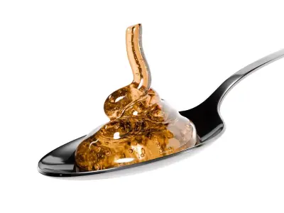 Honey Viscous Animation and Simulation on Spoon 3D model