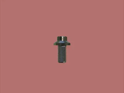 Steel Stained M3 12 Point Bolt 4K PBR 3D model