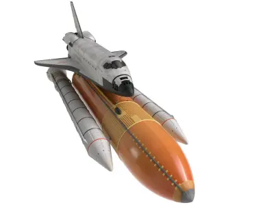 Space Shuttle Nasa shuttle  rocket International SpaceStation 3D model