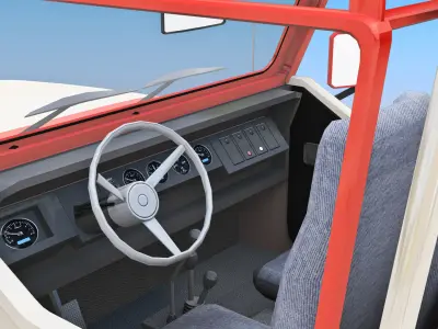 Lowpoly Jeep with interior 2 Low-poly 3D model