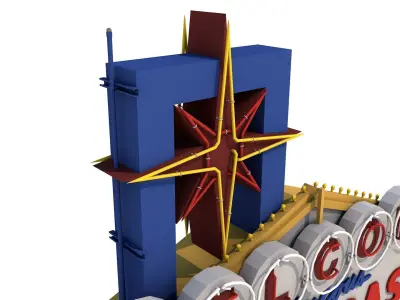 Las Vegas Sign Low-poly 3D model