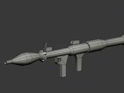 Automatic machine gun  RPG Low-poly 3D model