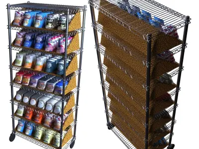 Tall Metal Metro Rack 3D model